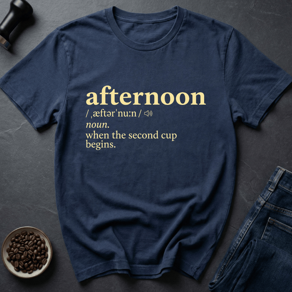 Coffee graphic Afternoon Roast T-Shirt in by Caffeine Dept