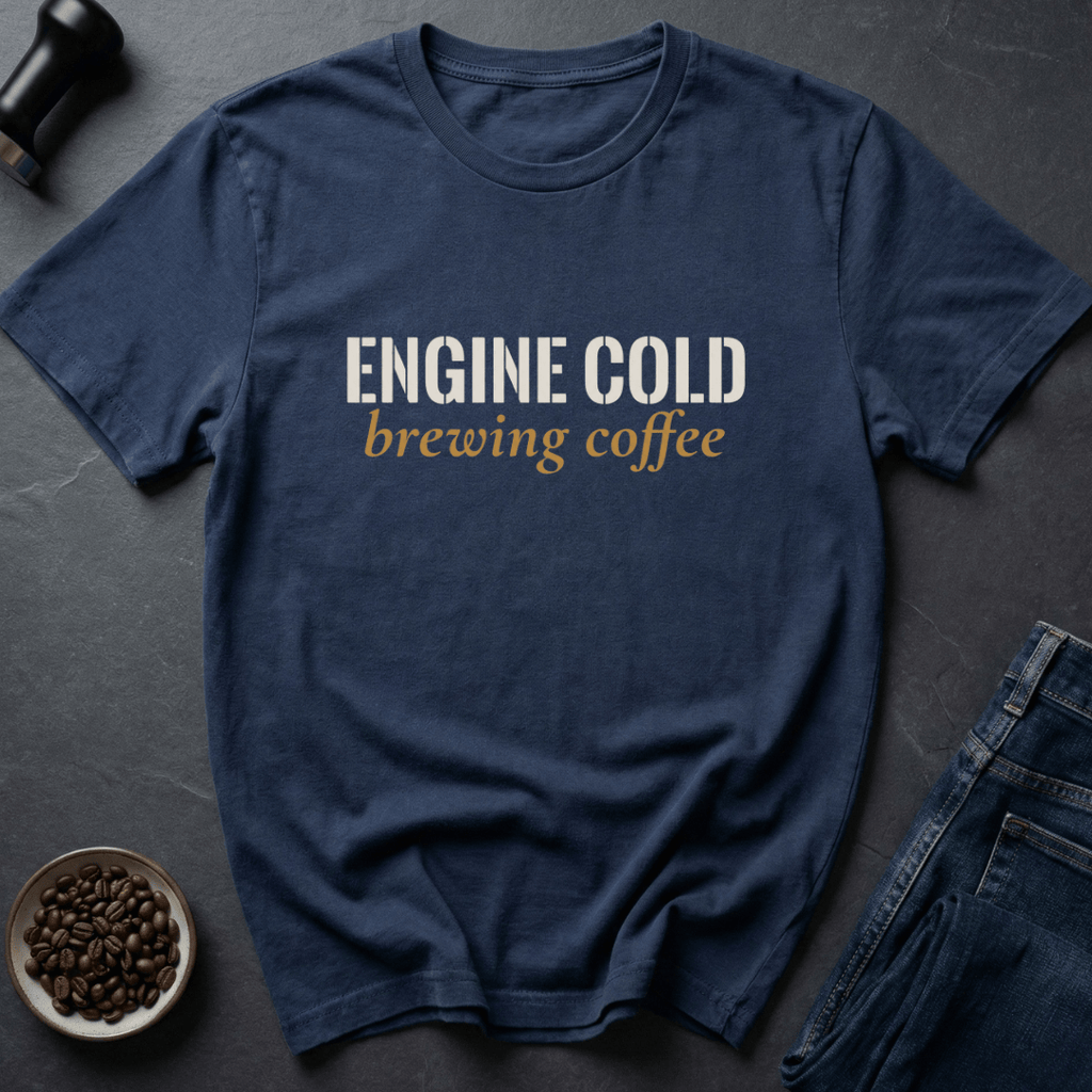 Coffee graphic Engine Cold T-Shirt in by Caffeine Dept