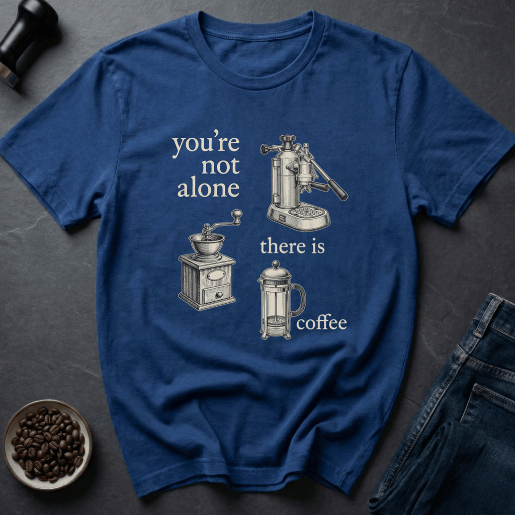 Coffee graphic Not Alone T-Shirt in by Caffeine Dept