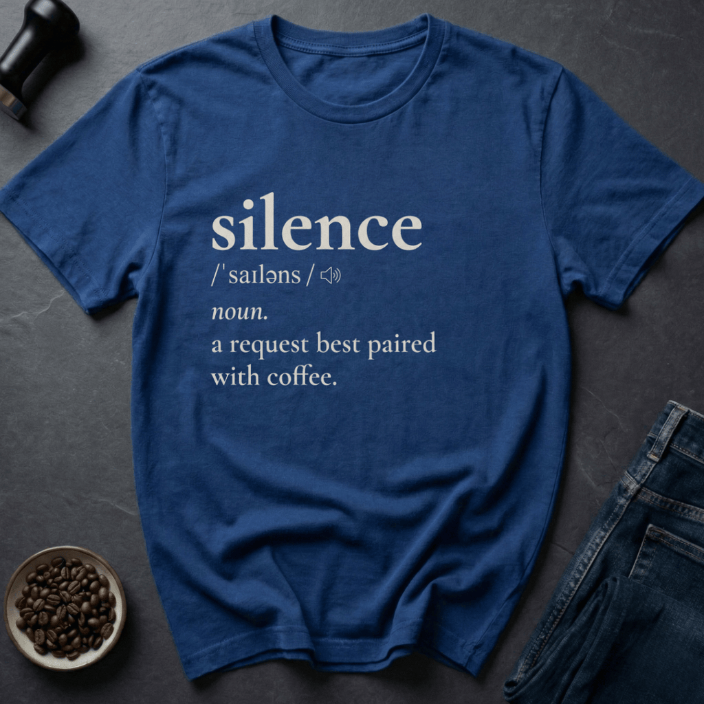 Coffee graphic Coffee Silence T-Shirt in by Caffeine Dept