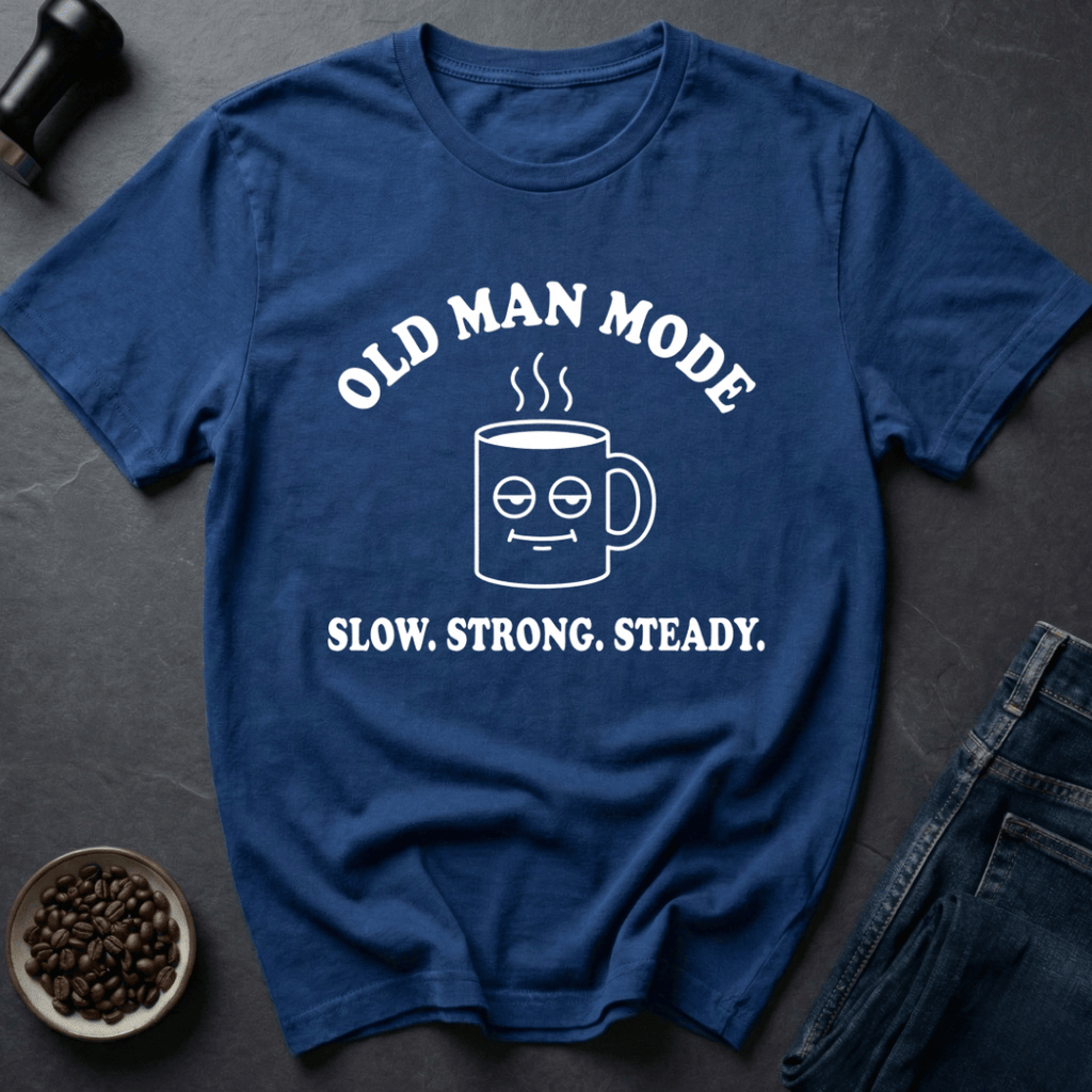 Coffee graphic Grandpa Grind T-Shirt in by Caffeine Dept