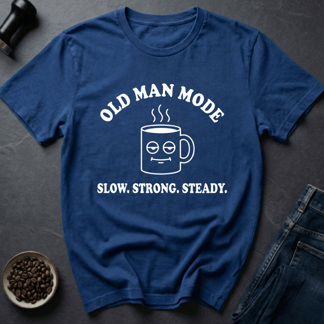 Coffee graphic Grandpa Grind T-Shirt in by Caffeine Dept