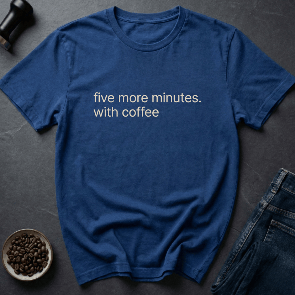 Coffee graphic Five Minutes T-Shirt in by Caffeine Dept