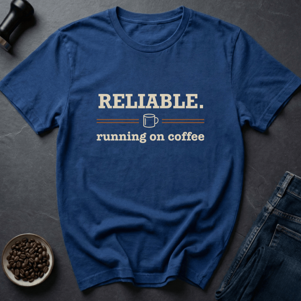 Coffee graphic Reliable Coffee T-Shirt in by Caffeine Dept