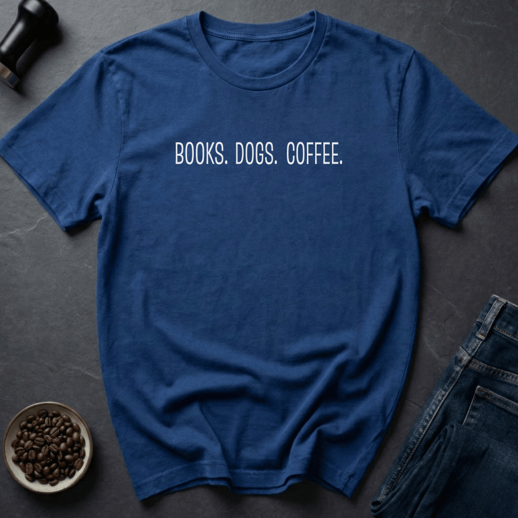 Books Dogs Coffee T-Shirt