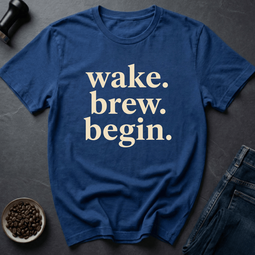 Coffee graphic Wake Brew T-Shirt in by Caffeine Dept