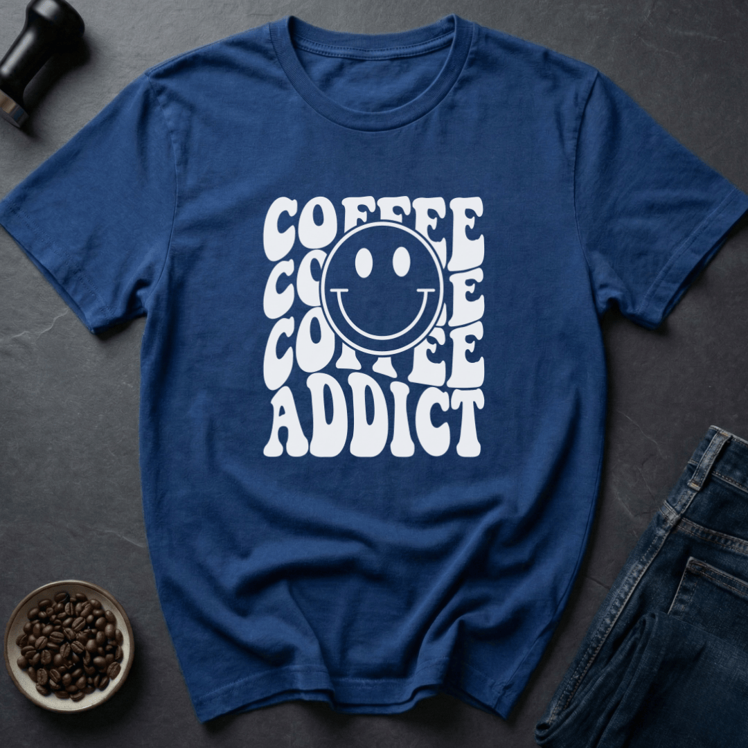 Coffee graphic Coffee Addict T-Shirt in by Caffeine Dept