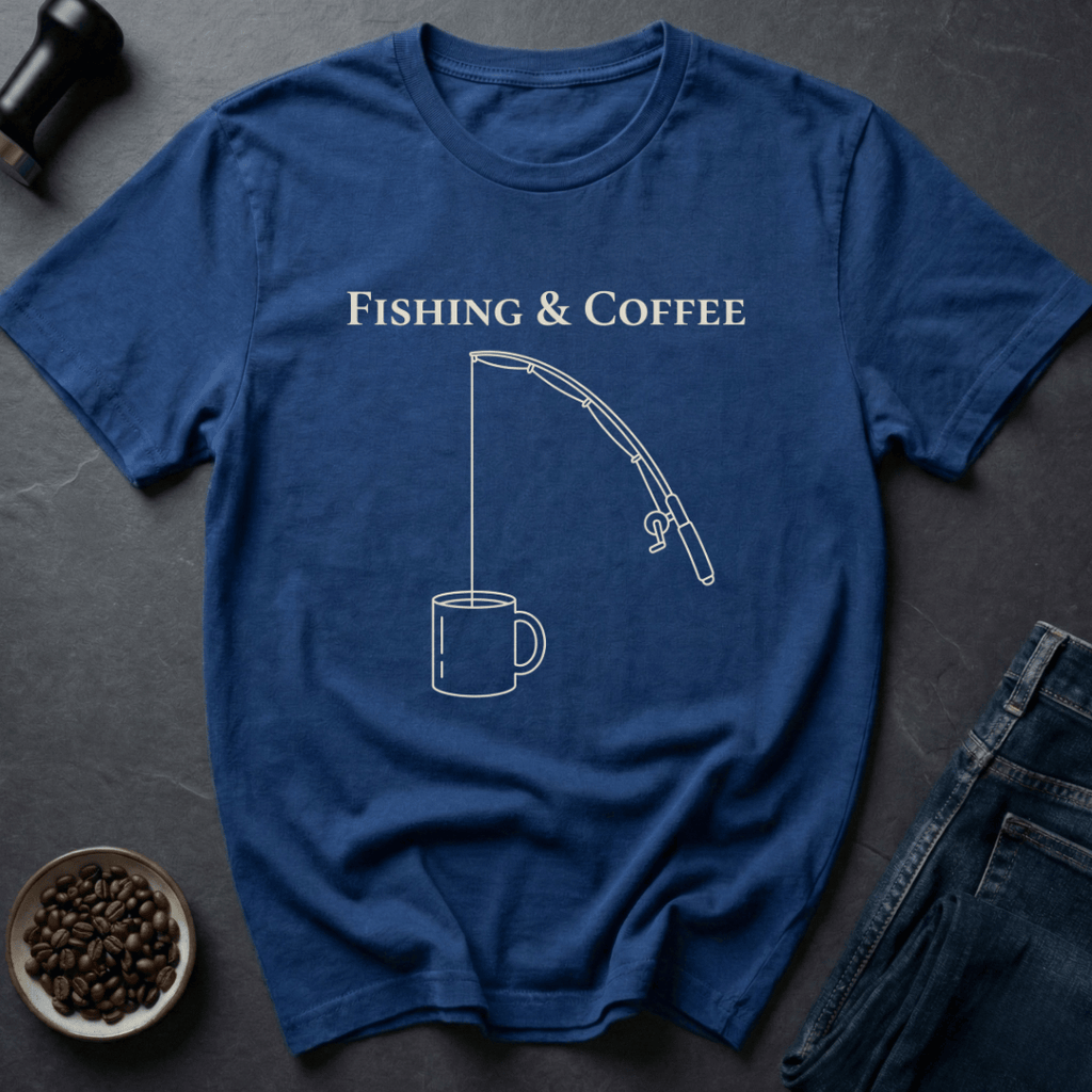 Coffee graphic Fish Coffee T-Shirt in by Caffeine Dept