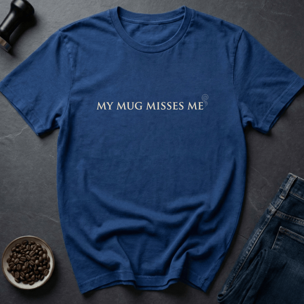Coffee graphic Missing Mug T-Shirt in by Caffeine Dept