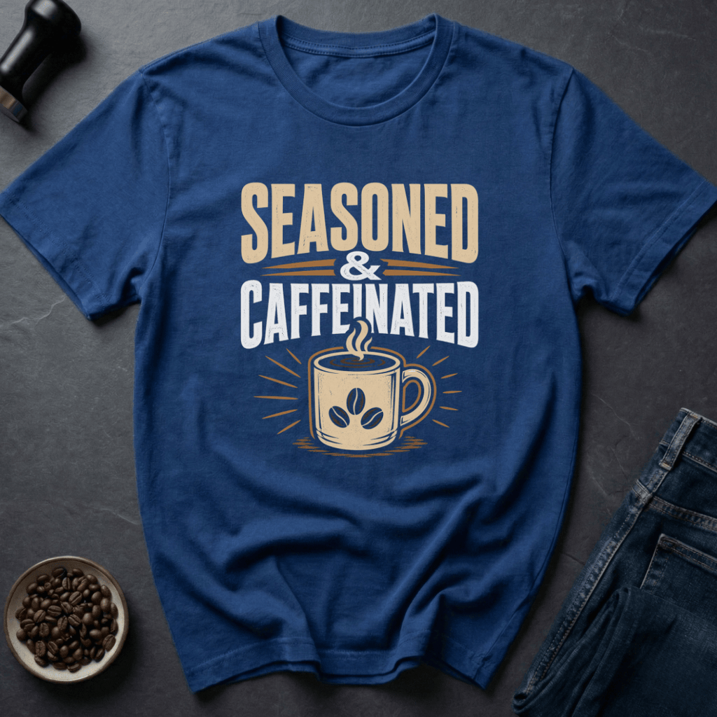 Coffee graphic Aged Energy T-Shirt in by Caffeine Dept