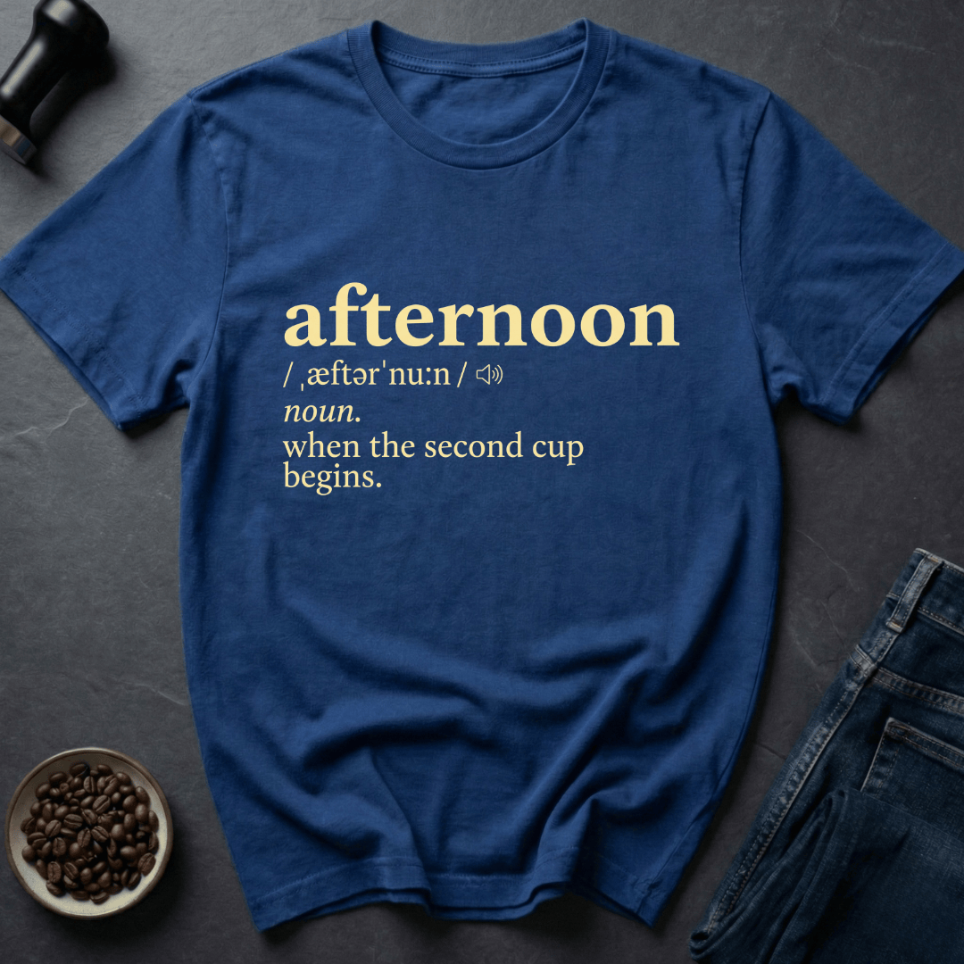 Coffee graphic Afternoon Roast T-Shirt in by Caffeine Dept