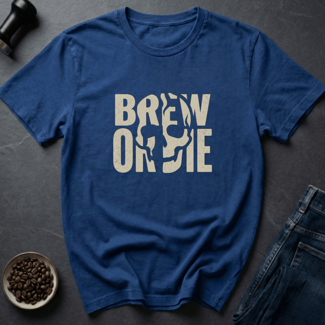 Coffee graphic Brew or Die T-Shirt in by Caffeine Dept