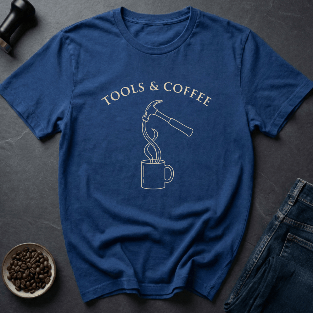 Coffee graphic Tools Coffee T-Shirt in by Caffeine Dept