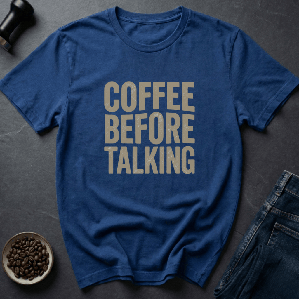 Coffee graphic No Talky Coffee T-Shirt in by Caffeine Dept
