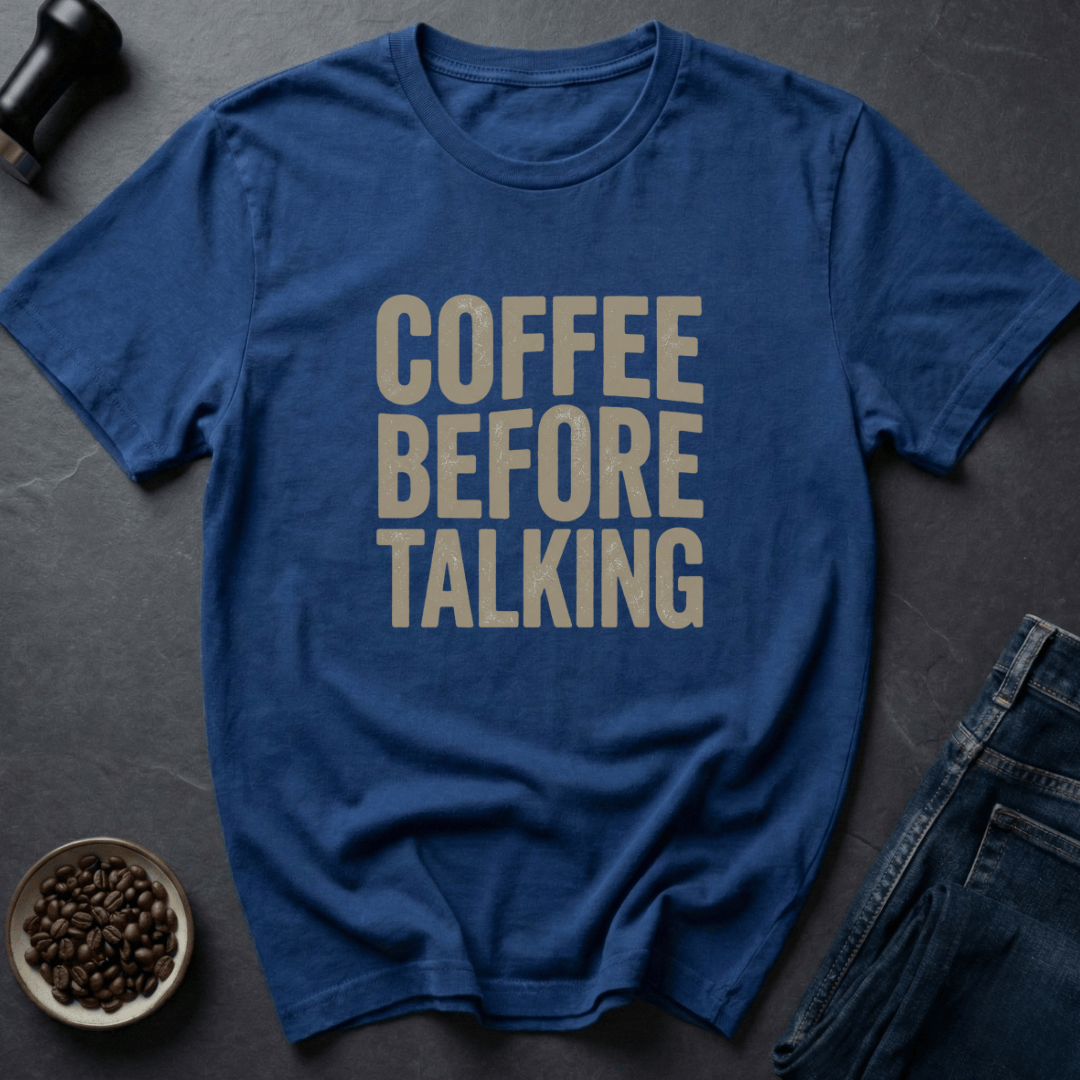 Coffee graphic No Talky Coffee T-Shirt in by Caffeine Dept