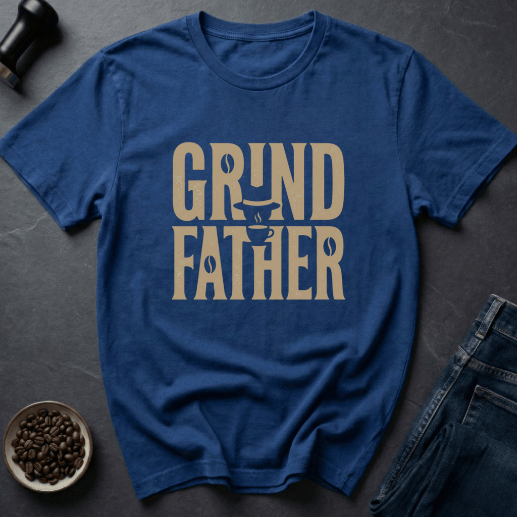Coffee graphic Grindfather T-Shirt in by Caffeine Dept