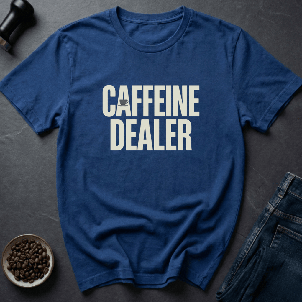Coffee graphic Caffeine Dealer T-Shirt in by Caffeine Dept