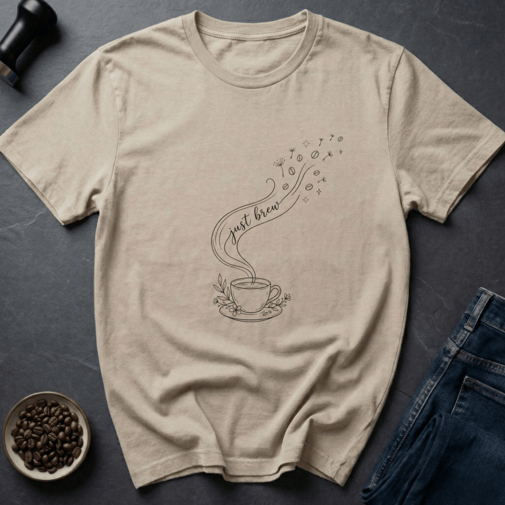 Coffee graphic Just Brew T-Shirt in by Caffeine Dept
