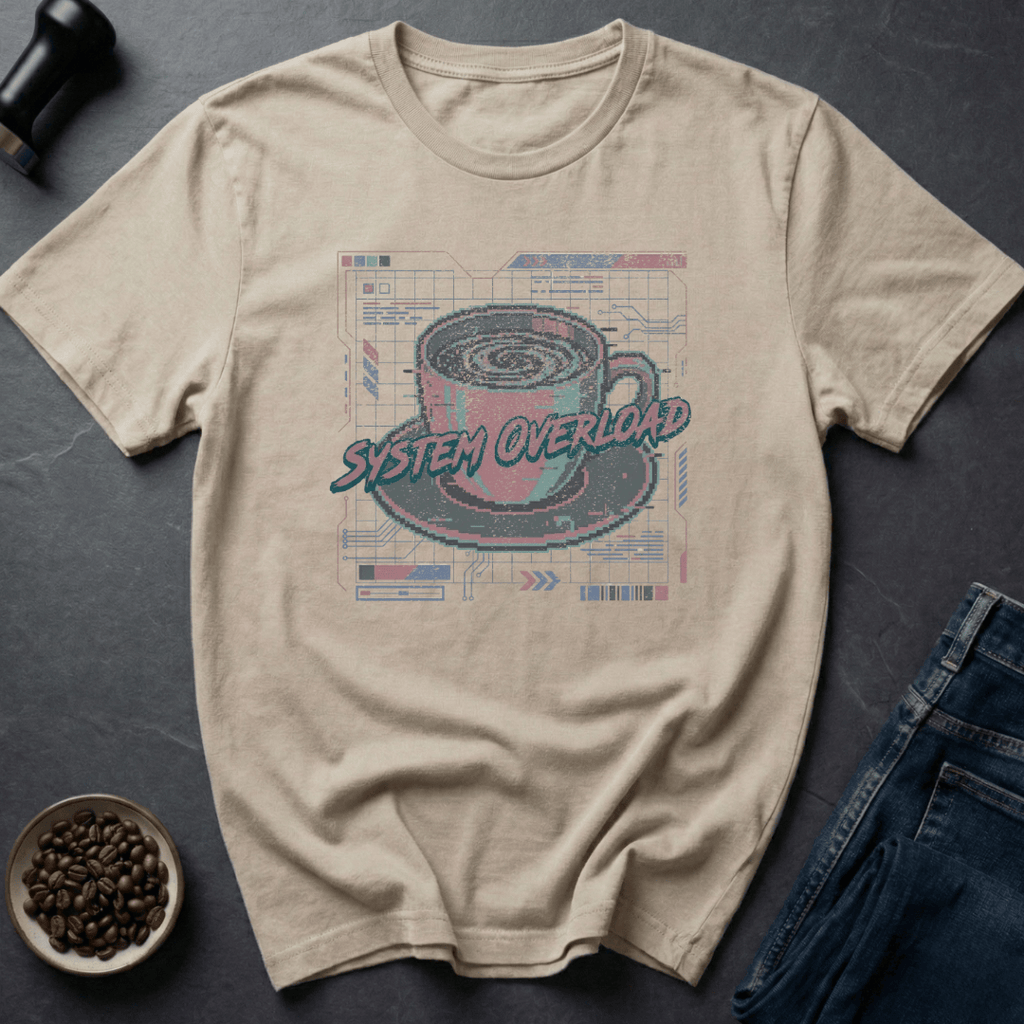 Coffee graphic System Overload T-Shirt in by Caffeine Dept