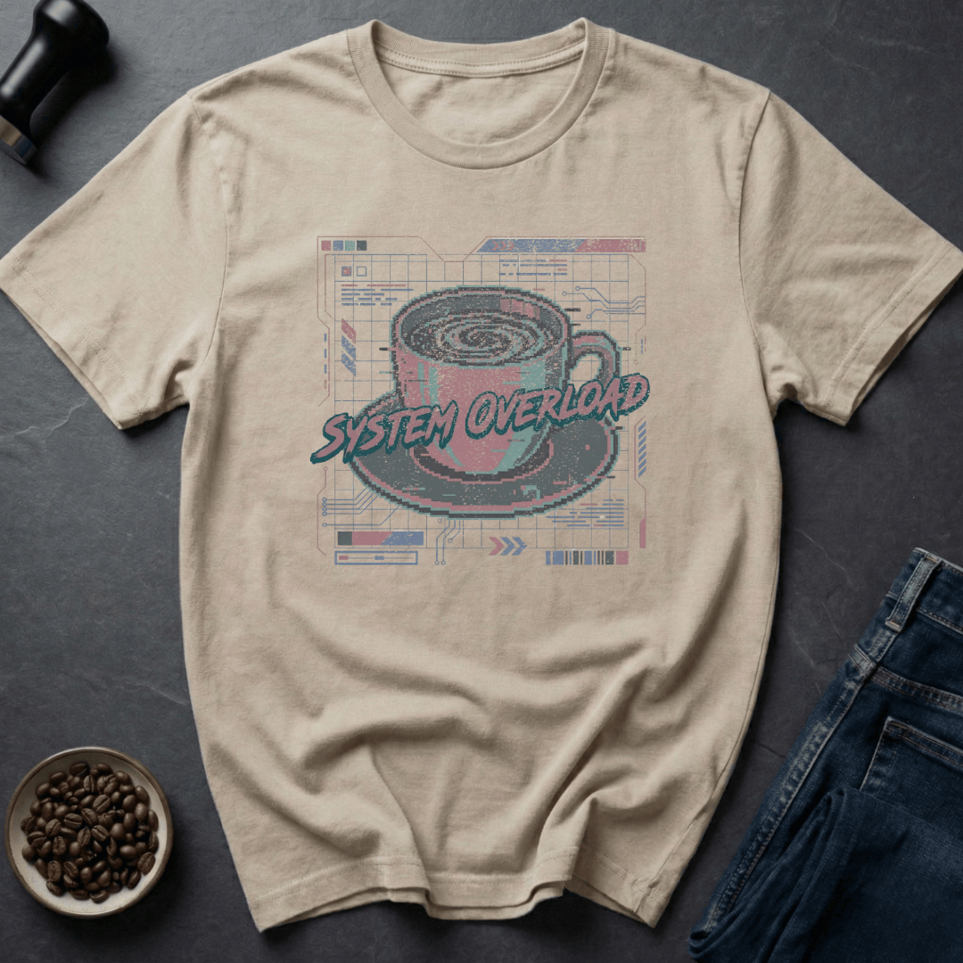Coffee graphic System Overload T-Shirt in by Caffeine Dept