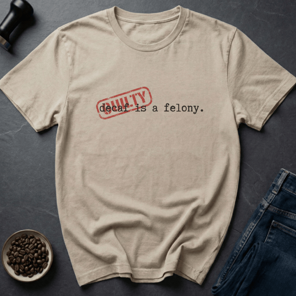 Coffee graphic Felony Brew T-Shirt in by Caffeine Dept