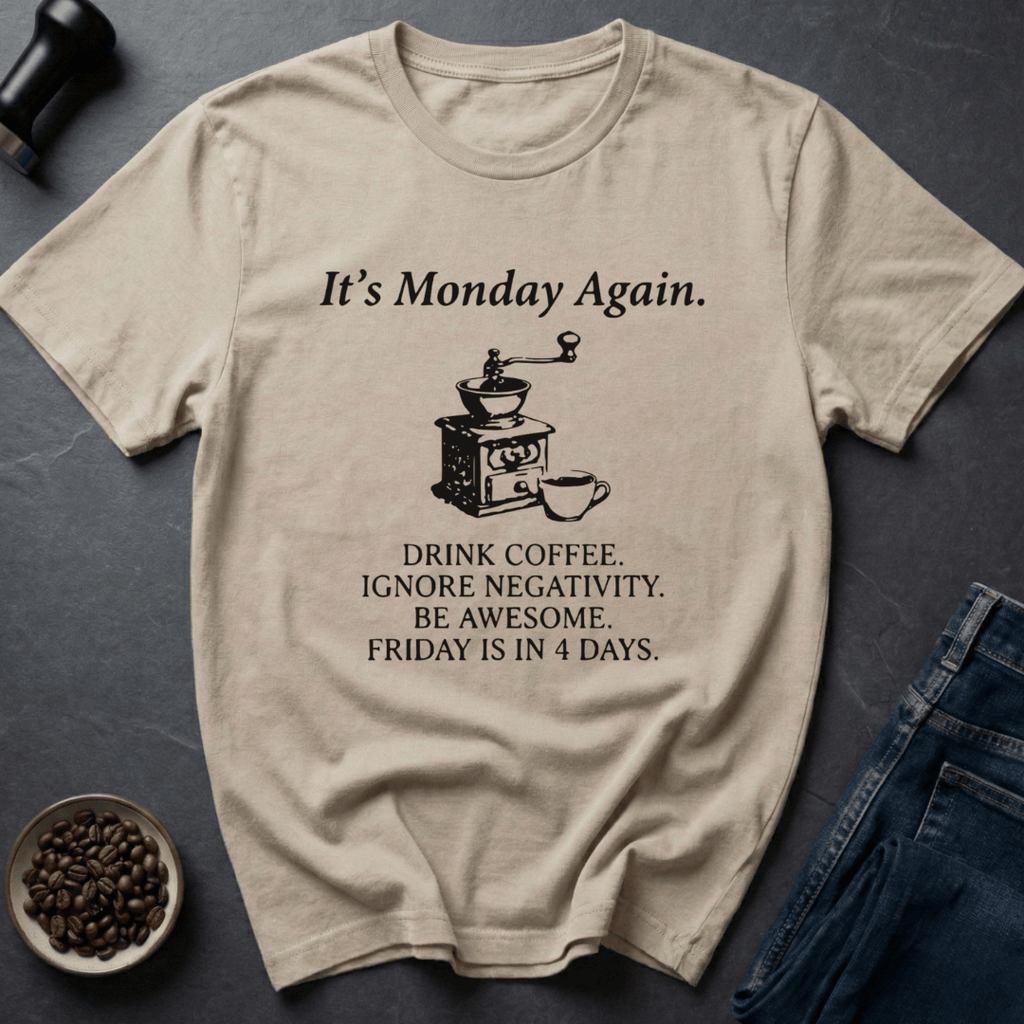 Coffee graphic Monday Mood T-Shirt in by Caffeine Dept