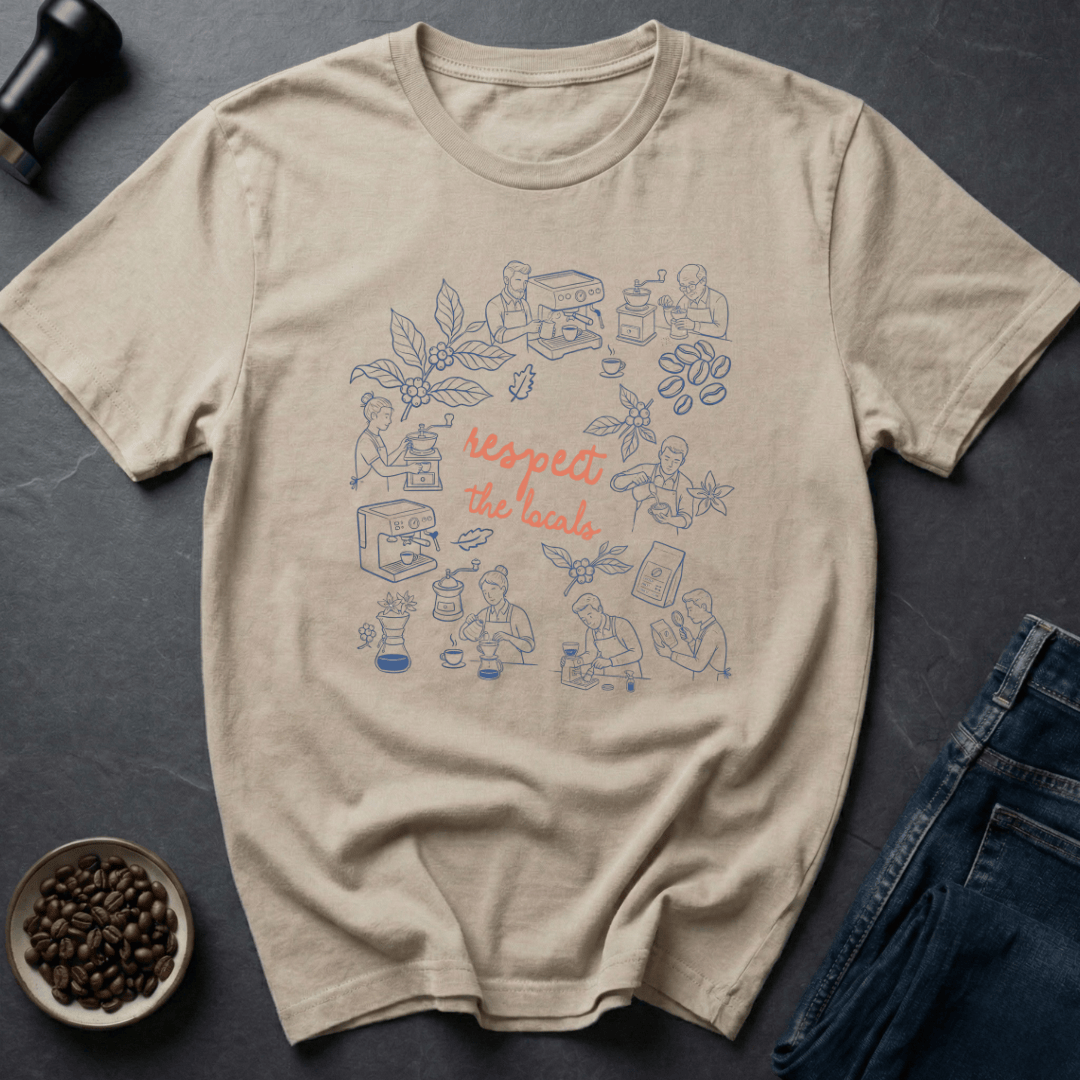 Coffee graphic Respect Locals T-Shirt in by Caffeine Dept