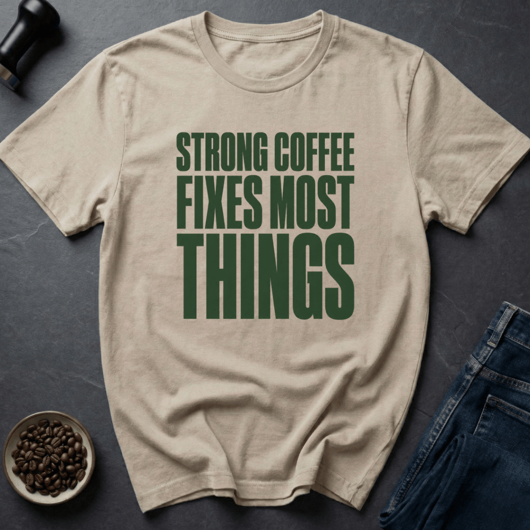 Coffee graphic Strong Coffee T-Shirt in by Caffeine Dept