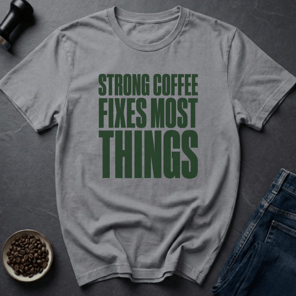 Coffee graphic Strong Coffee T-Shirt in by Caffeine Dept