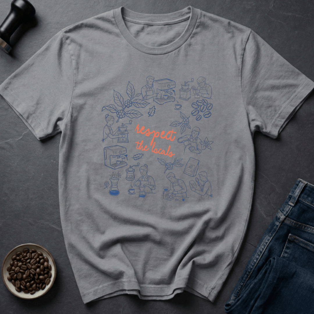 Coffee graphic Respect Locals T-Shirt in by Caffeine Dept
