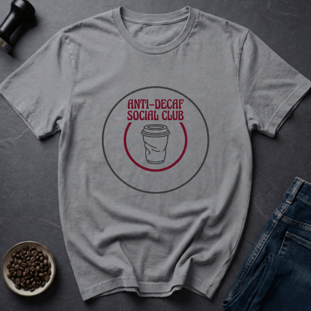 Coffee graphic Anti Decaf T-Shirt in by Caffeine Dept