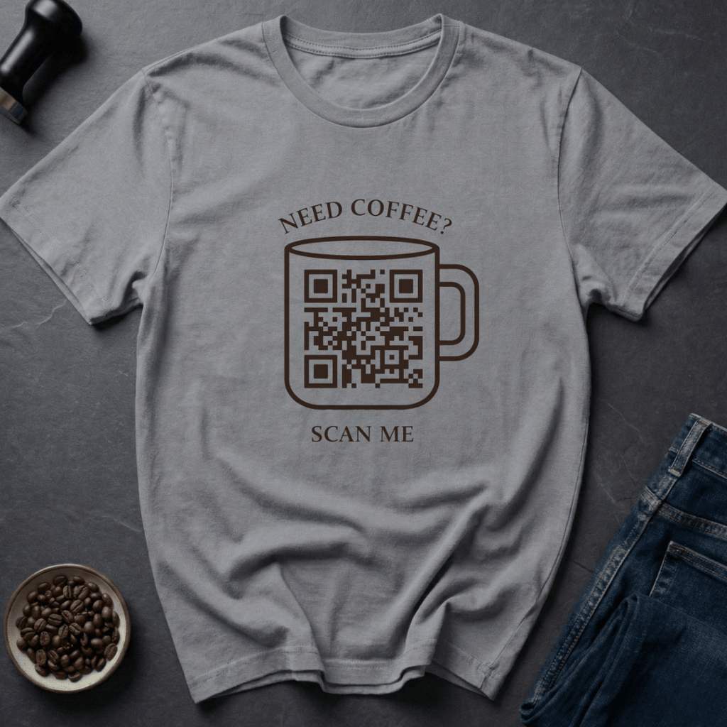 Coffee graphic Scan Coffee T-Shirt in by Caffeine Dept