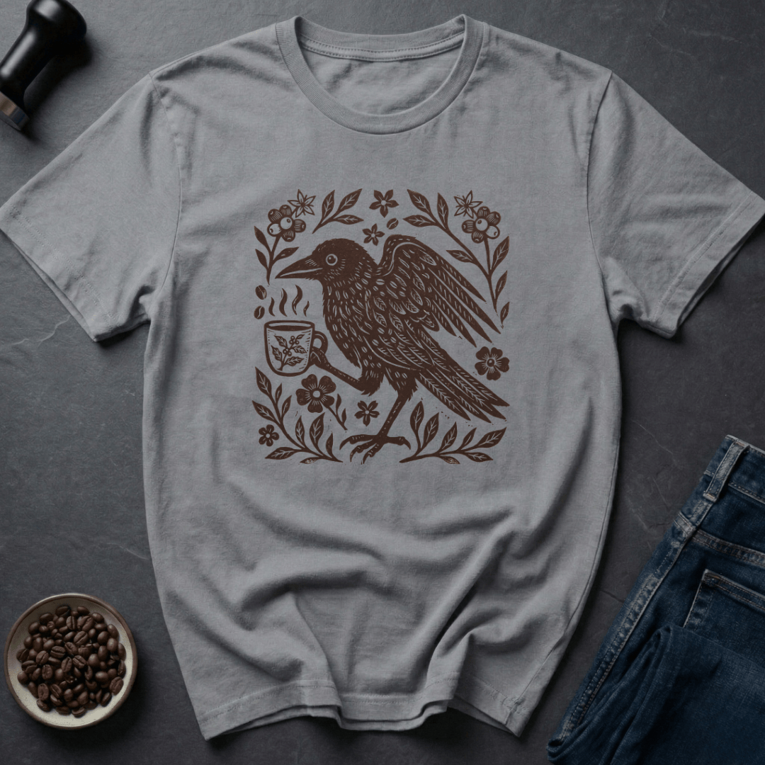 Coffee graphic Rustic Roast T-Shirt in by Caffeine Dept