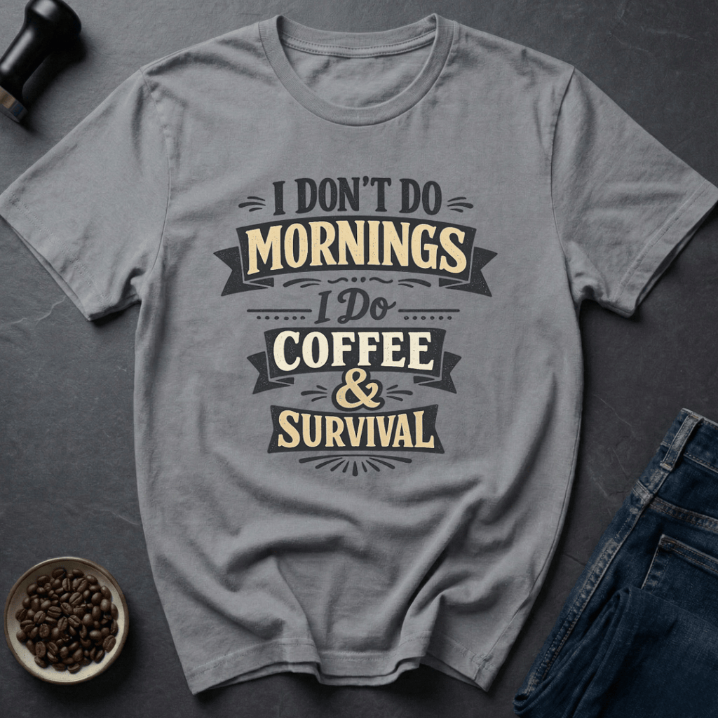 Coffee graphic Coffee & Survival T-Shirt in by Caffeine Dept