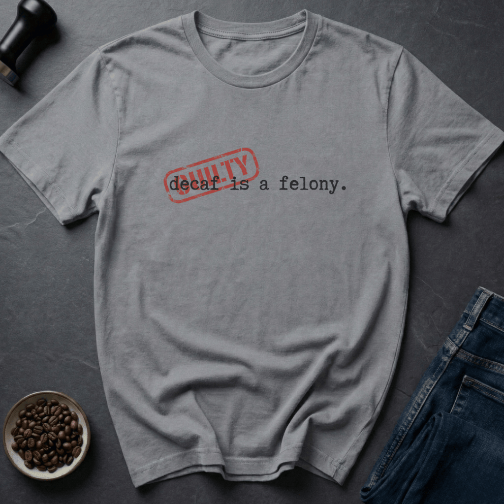 Coffee graphic Felony Brew T-Shirt in by Caffeine Dept