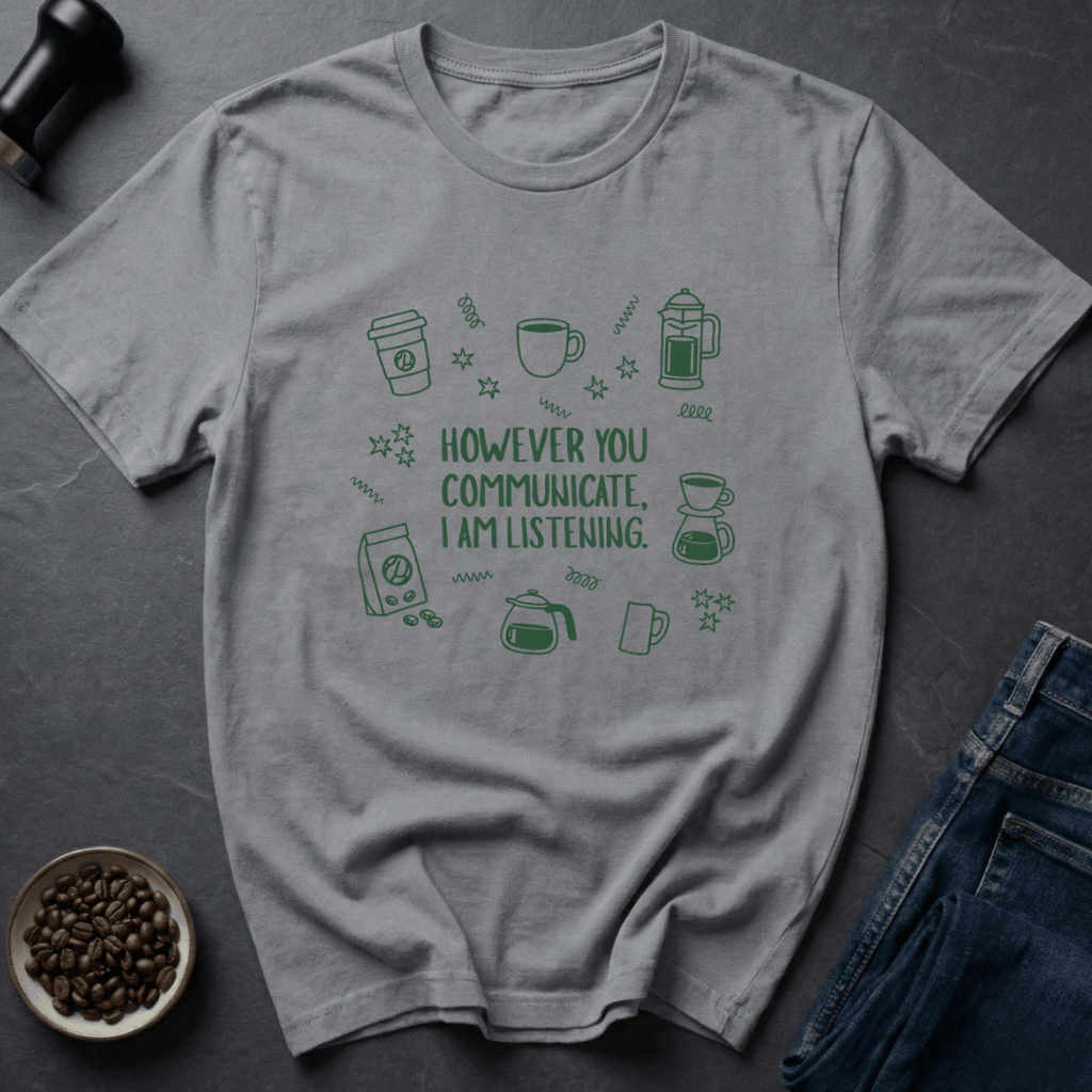 Coffee graphic Coffee Listener T-Shirt in by Caffeine Dept