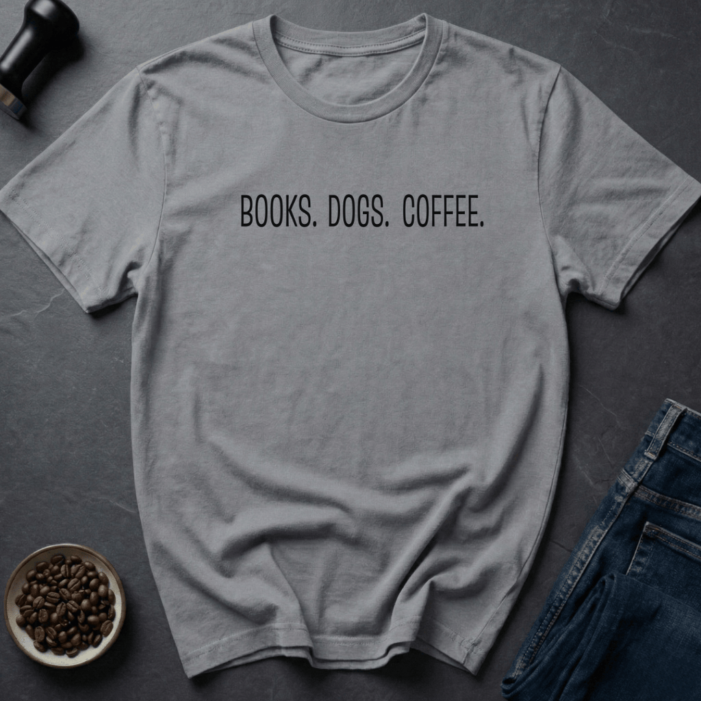Books Dogs Coffee T-Shirt