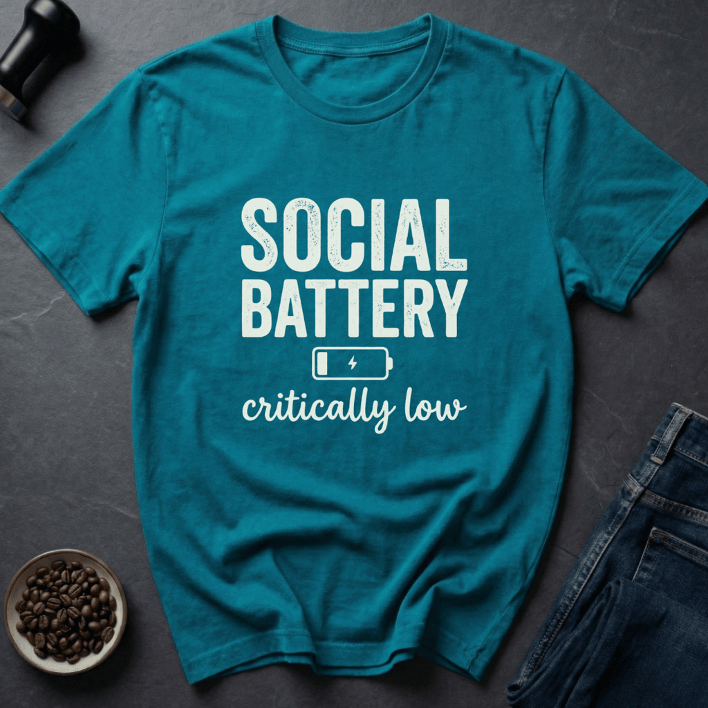 Coffee graphic Social Battery T-Shirt in by Caffeine Dept
