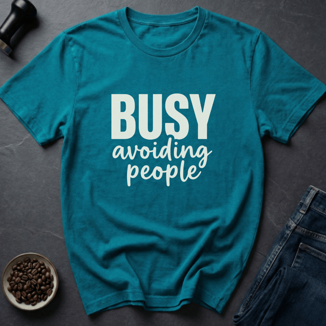 Coffee graphic Avoiding People T-Shirt in by Caffeine Dept