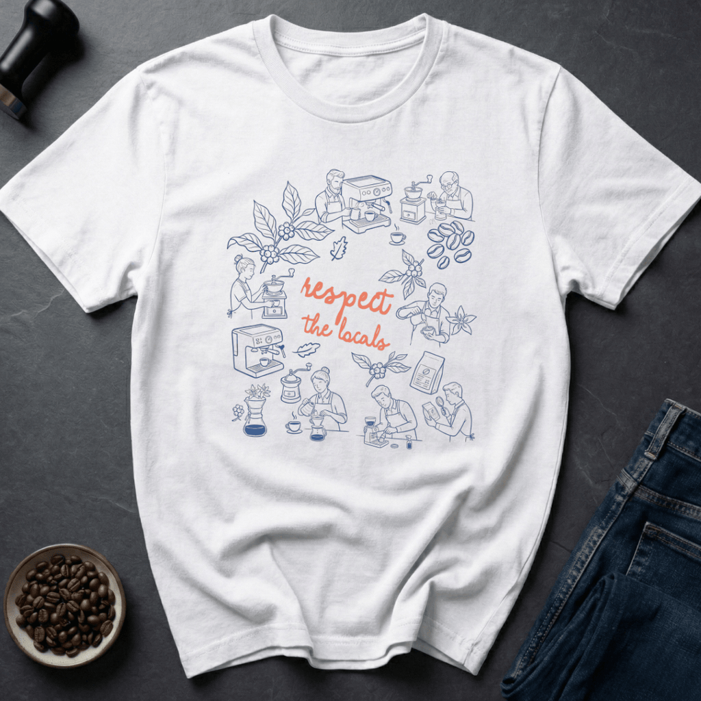 Coffee graphic Respect Locals T-Shirt in by Caffeine Dept