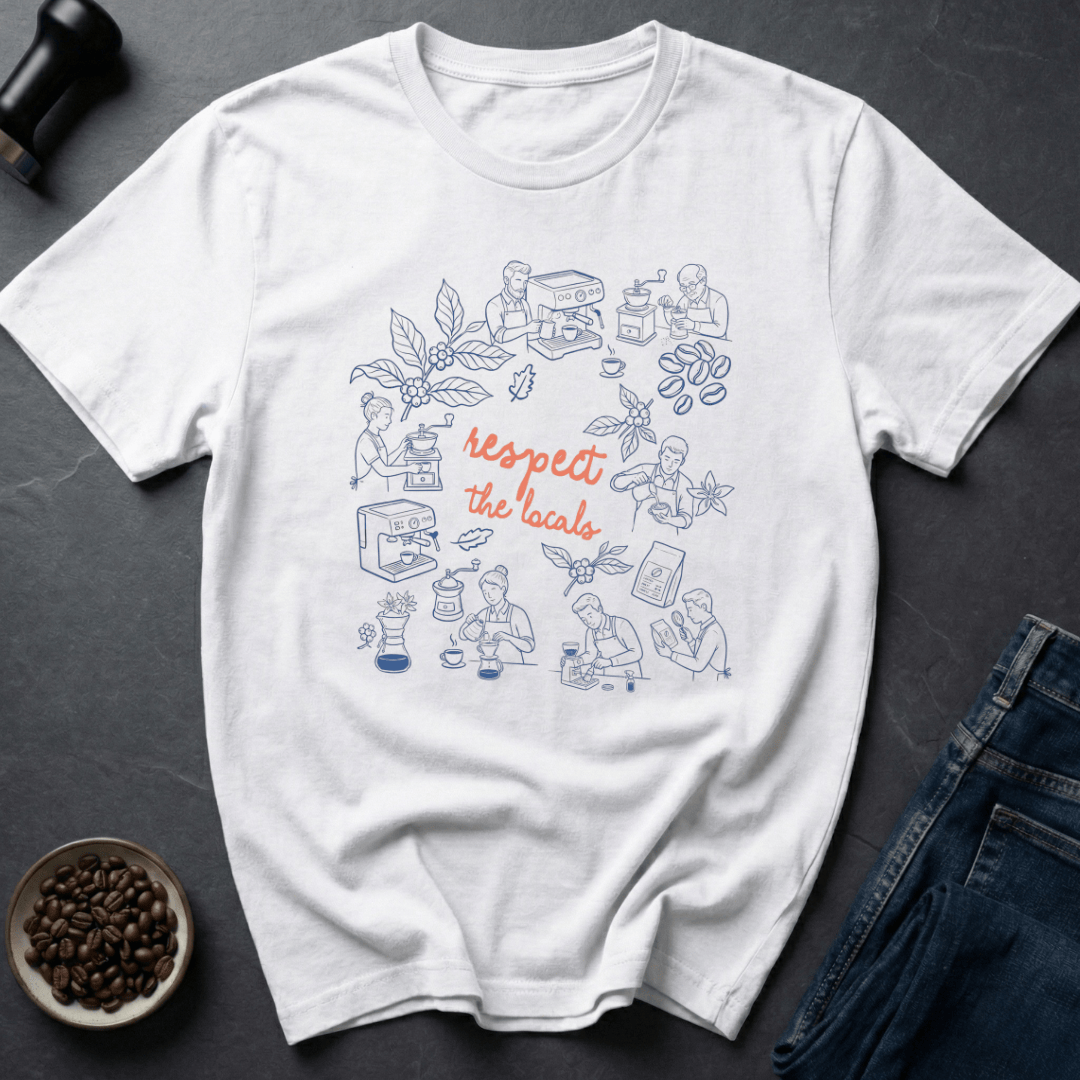 Coffee graphic Respect Locals T-Shirt in by Caffeine Dept