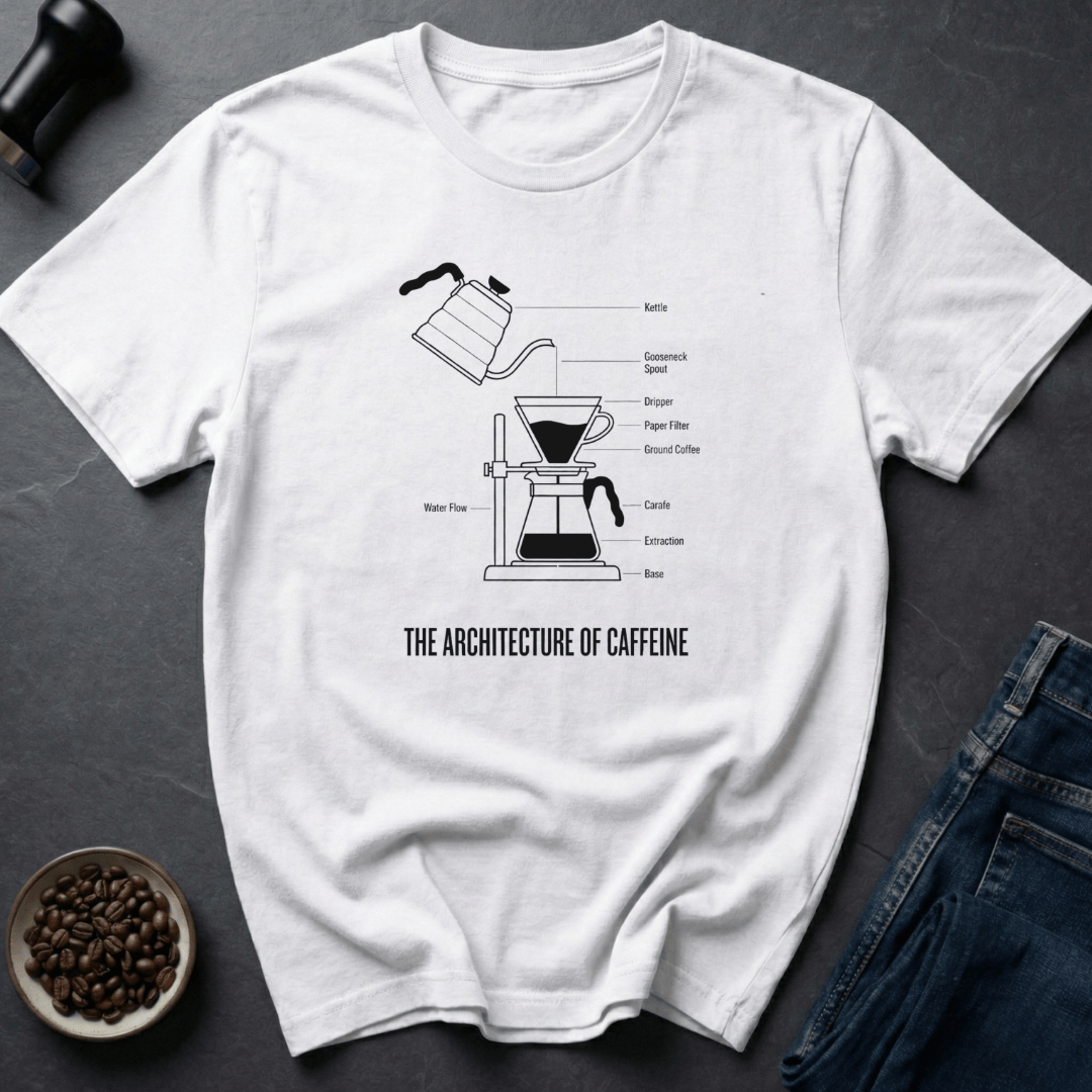 Coffee graphic Architecture Caffeine T-Shirt in by Caffeine Dept