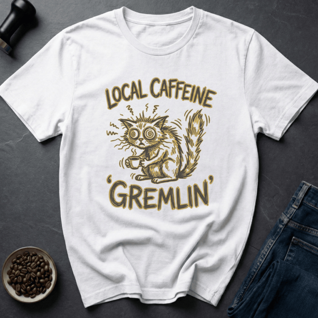 Coffee graphic Caffeine Gremlin T-Shirt in by Caffeine Dept