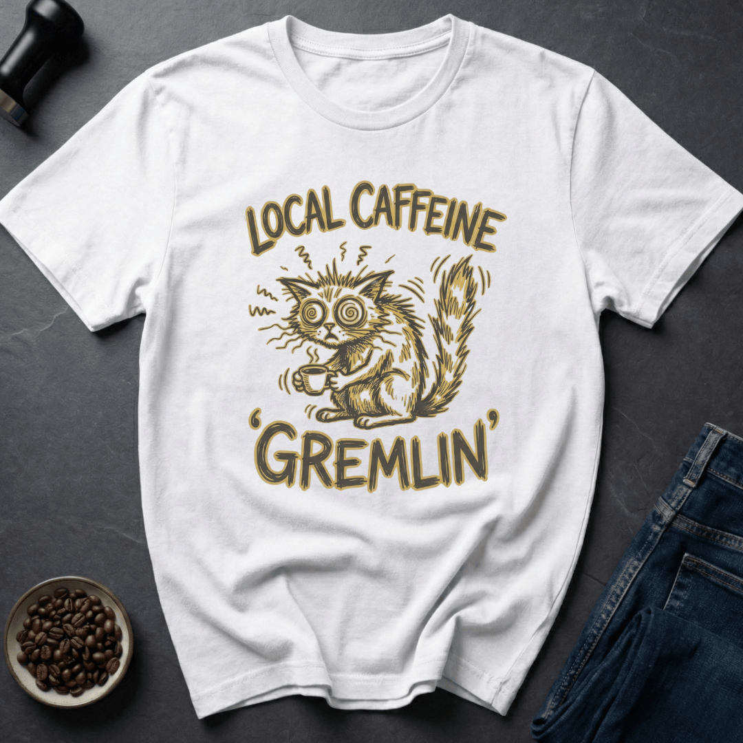 Coffee graphic Caffeine Gremlin T-Shirt in by Caffeine Dept