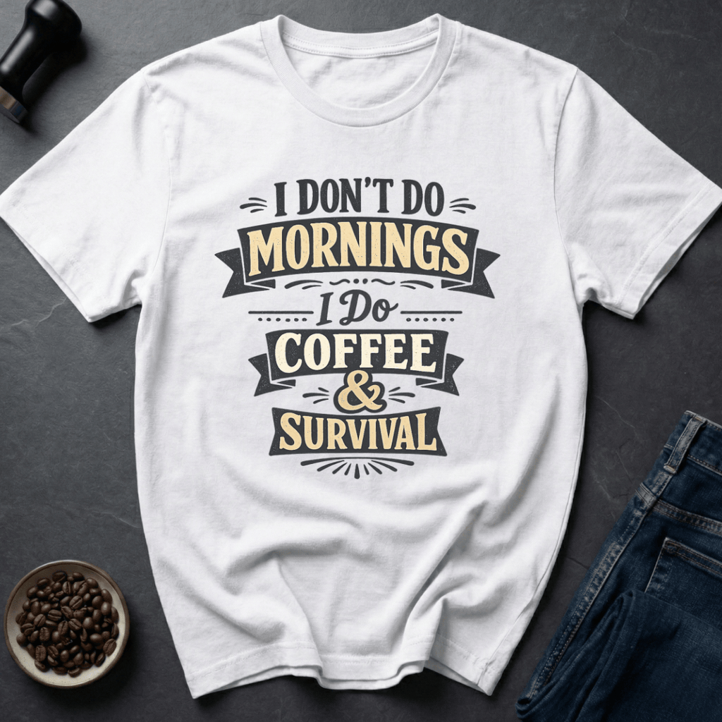 Coffee graphic Coffee & Survival T-Shirt in by Caffeine Dept