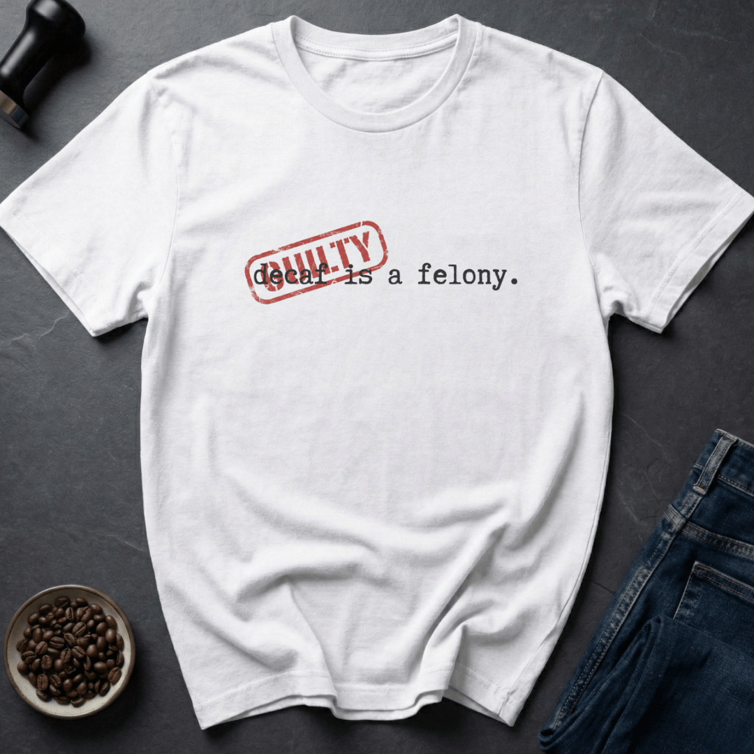 Coffee graphic Felony Brew T-Shirt in by Caffeine Dept