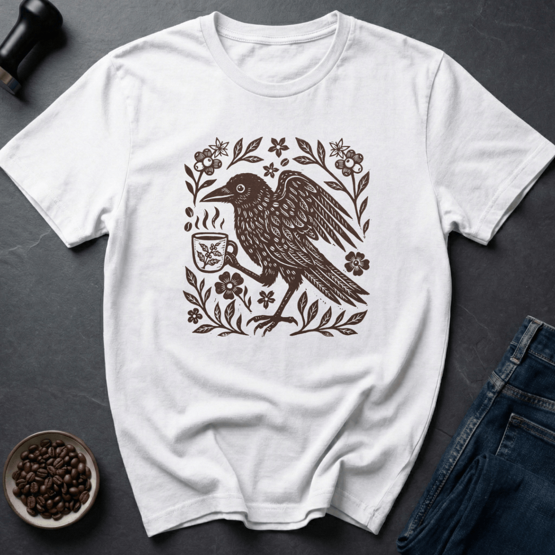 Coffee graphic Rustic Roast T-Shirt in by Caffeine Dept