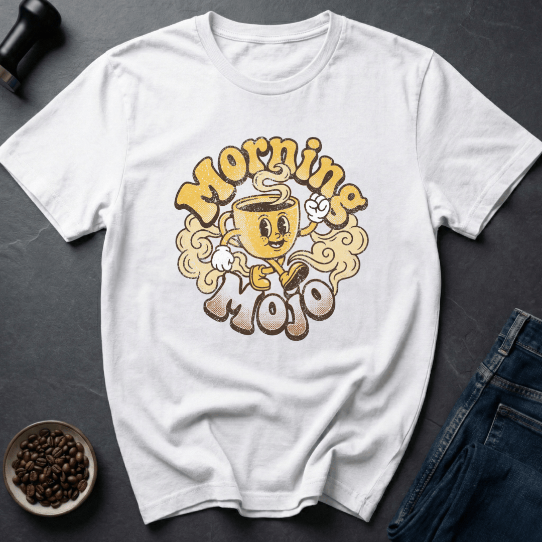 Coffee graphic Morning Mojo T-Shirt in by Caffeine Dept