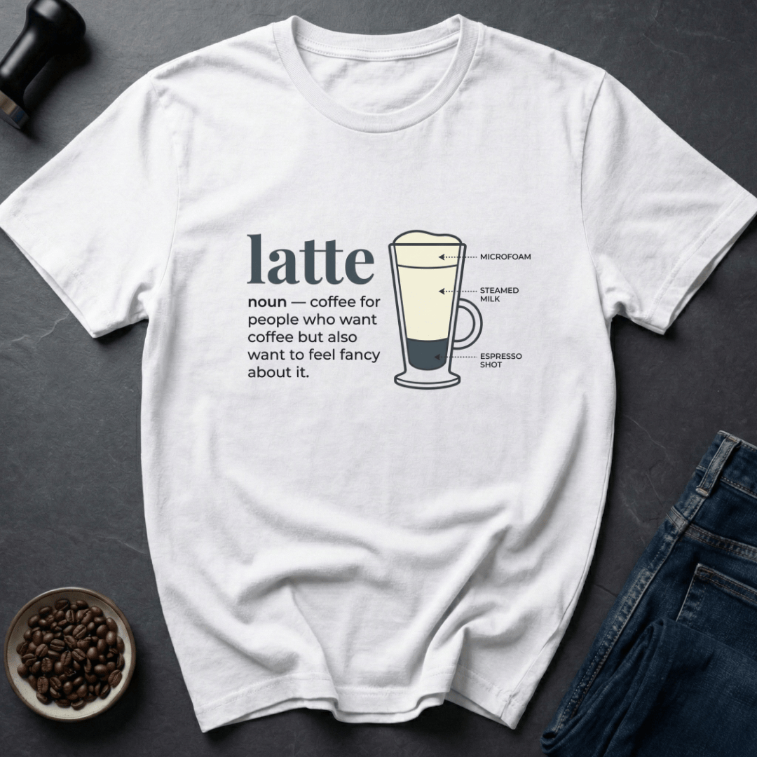 Coffee graphic Latte Life T-Shirt in by Caffeine Dept