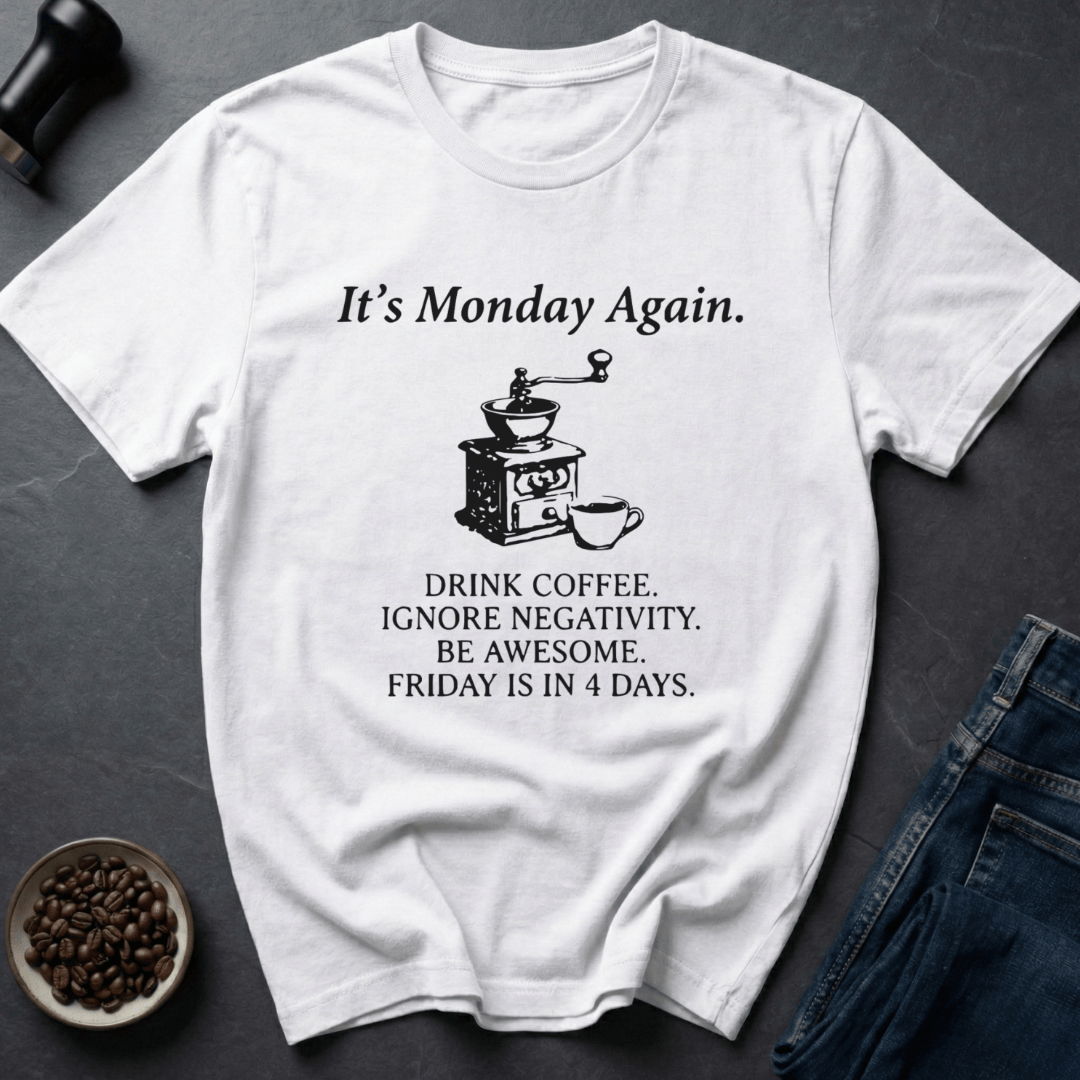 Coffee graphic Monday Mood T-Shirt in by Caffeine Dept